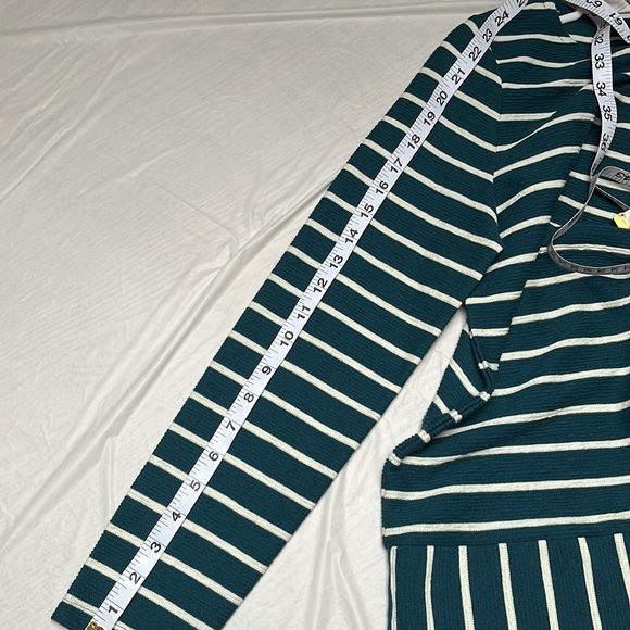 NWT Talbots Teal White Striped Long Sleeve Top Size S Petite - Picture 12 of 13